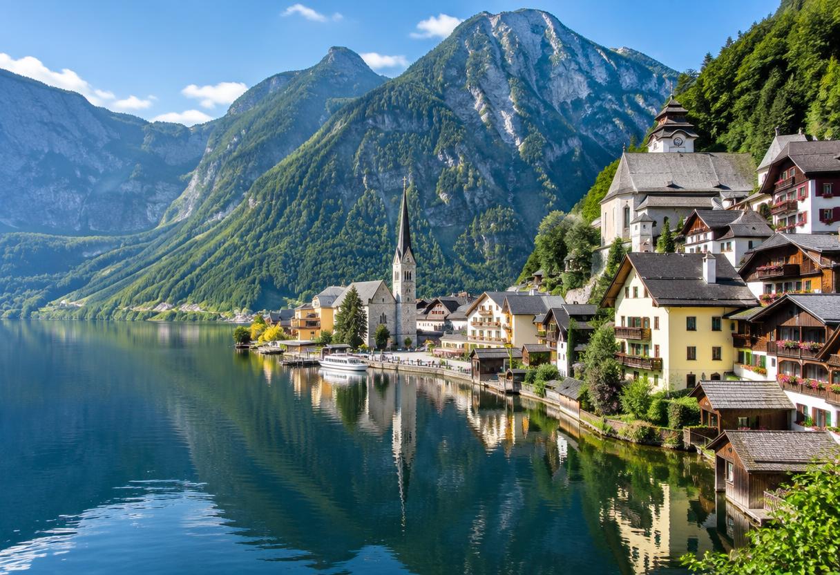 Hallstatt nad alpejskim jeziorem